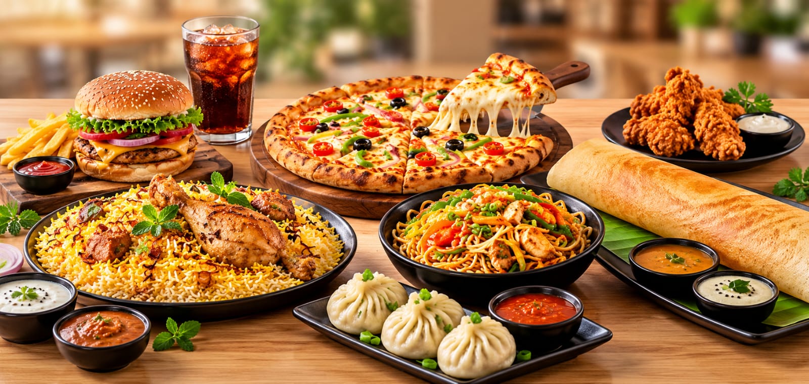 Fresh pizza prepared by a food partner