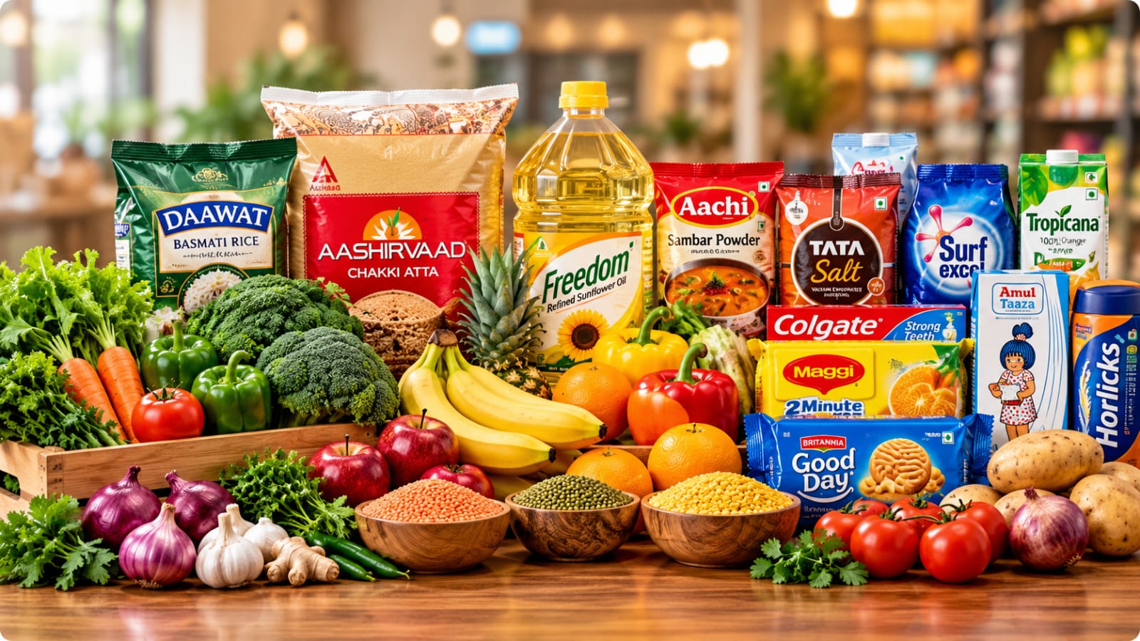 Fresh groceries and daily essentials