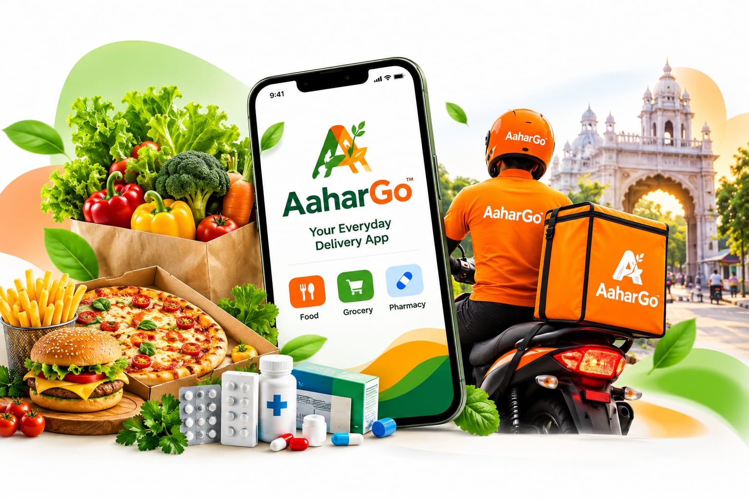 AaharGo food, grocery, pharmacy and delivery services
